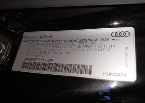 2015 Audi S3 2.0T Premium Plus из США, поврежденный, VIN WAUBFGFF1F1068206